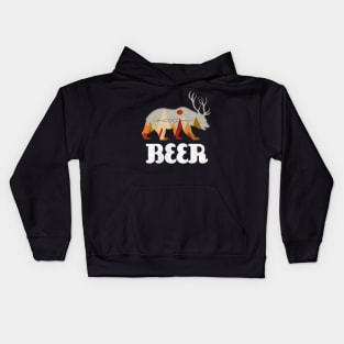 BEAR DEER FUNNY BEER Kids Hoodie